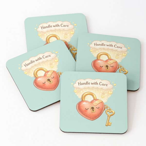 Item preview, Handle With Care ? Cute Heart Lock Self Love Design designed and sold by StickyDelights.