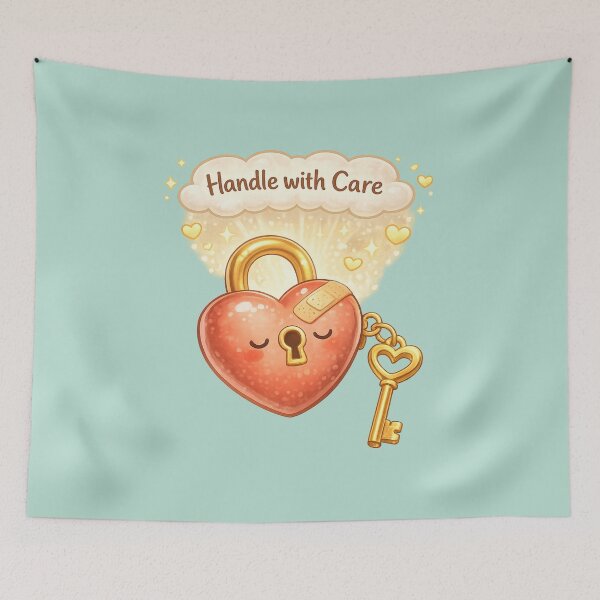 Item preview, Handle With Care ? Cute Heart Lock Self Love Design designed and sold by StickyDelights.