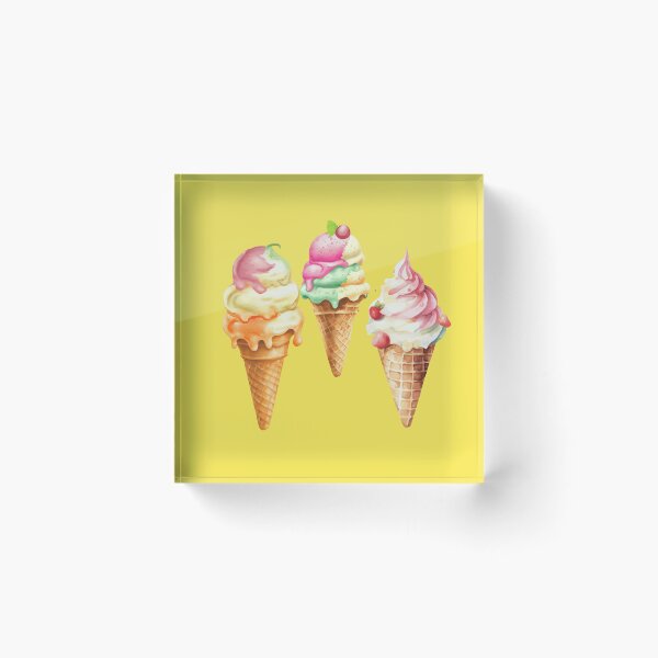 Artikelvorschau, Pastel Ice Cream Cones Illustration - Cute Summer Dessert Aesthetic. entworfen und verkauft von LunaPrintCo.