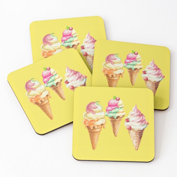 Artikelvorschau, Pastel Ice Cream Cones Illustration - Cute Summer Dessert Aesthetic. entworfen und verkauft von LunaPrintCo.