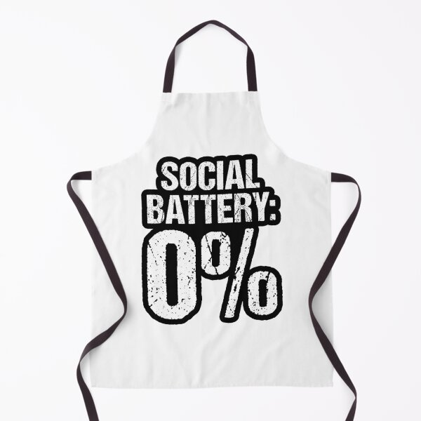 Item preview, Social Battery: 0%, Outline Grunge Typography designed and sold by Memes N Lore .
