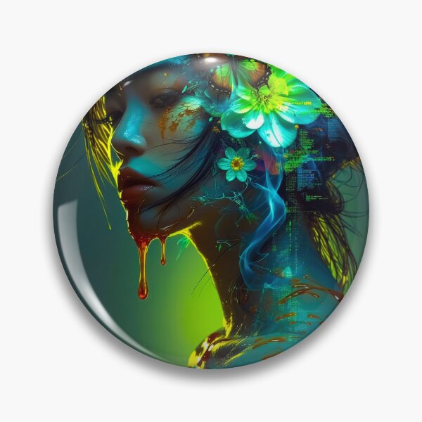 Artikelvorschau, Tropfen des Jupiter: Neon-Blumenporträt entworfen und verkauft von Insomnia Art Designs.