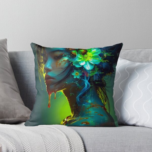 Item preview, Drops of Jupiter: Neon Floral Portrait designed and sold by Insomnia Art Designs.