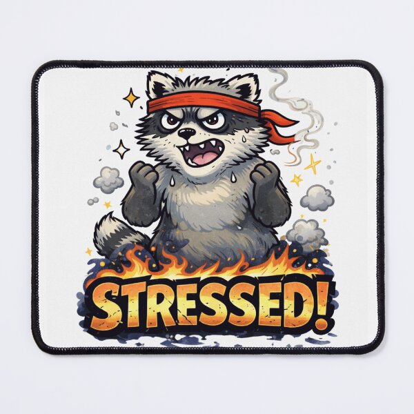 Item preview, Stressed Anxiety Raccoon Meme – Angry Trash Panda Fire Stress Design designed and sold by Region.