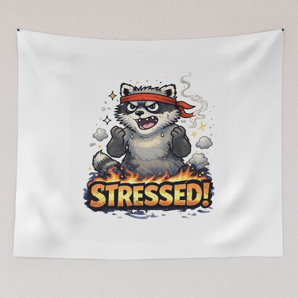 Item preview, Stressed Anxiety Raccoon Meme – Angry Trash Panda Fire Stress Design designed and sold by Region.