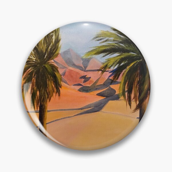 Item preview, Desert Oasis with palms| Sand Dune Landscape | Warm Earth Tones Art | Aesthetic Travel Design designed and sold by BlueberrySwan.