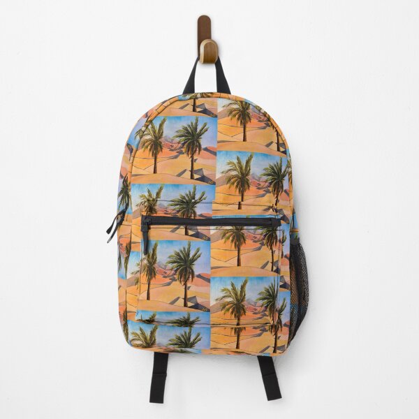 Item preview, Desert Oasis with palms| Sand Dune Landscape | Warm Earth Tones Art | Aesthetic Travel Design designed and sold by BlueberrySwan.