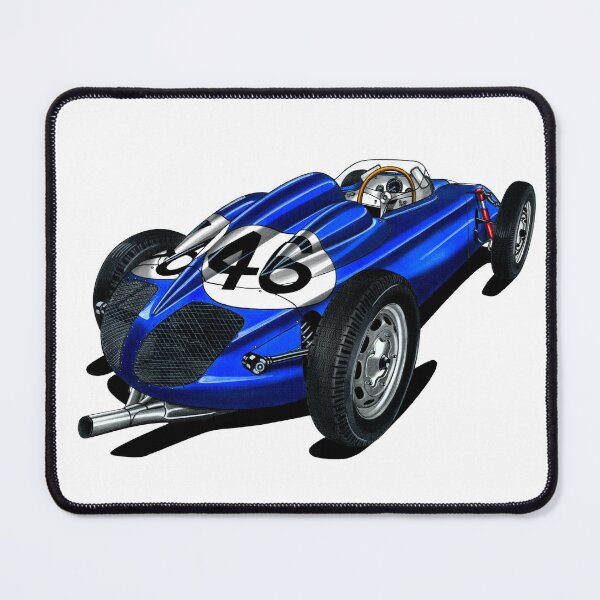 Item preview, Exclusive drawing legendary blue grand prix racing car 718 monoposto with flat air cooled engine designed and sold by Cars23.