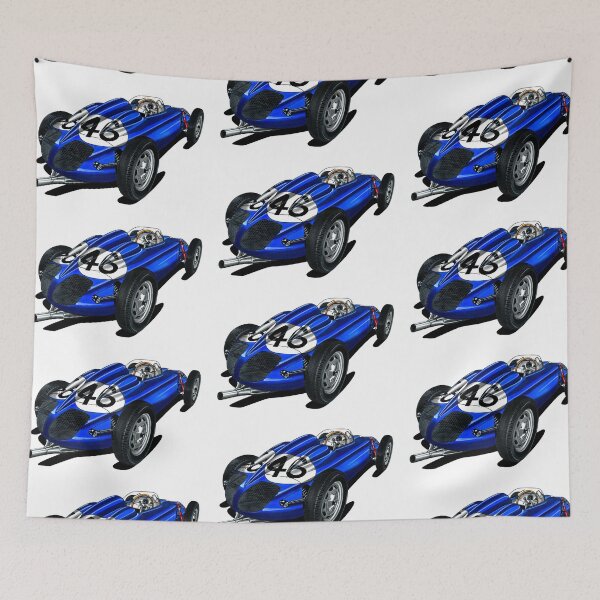 Item preview, Exclusive drawing legendary blue grand prix racing car 718 monoposto with flat air cooled engine designed and sold by Cars23.
