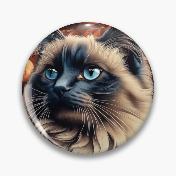 Item preview, Ragdoll Cat with Blue Eyes in Autumn Leaves designed and sold by PetsArt.