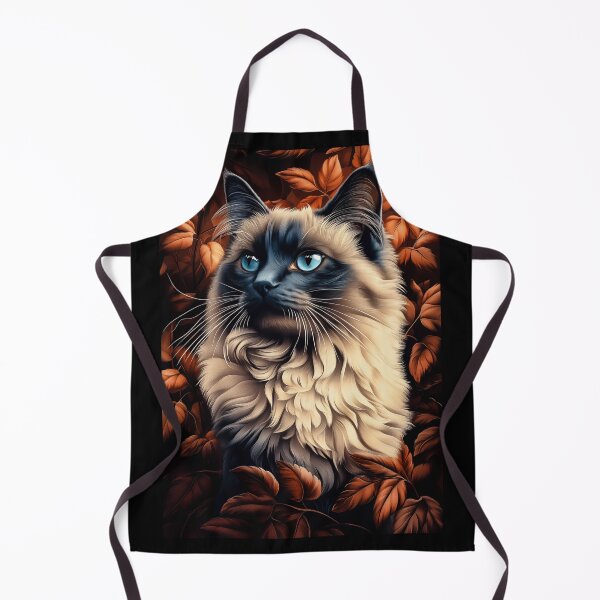 Item preview, Ragdoll Cat with Blue Eyes in Autumn Leaves designed and sold by PetsArt.