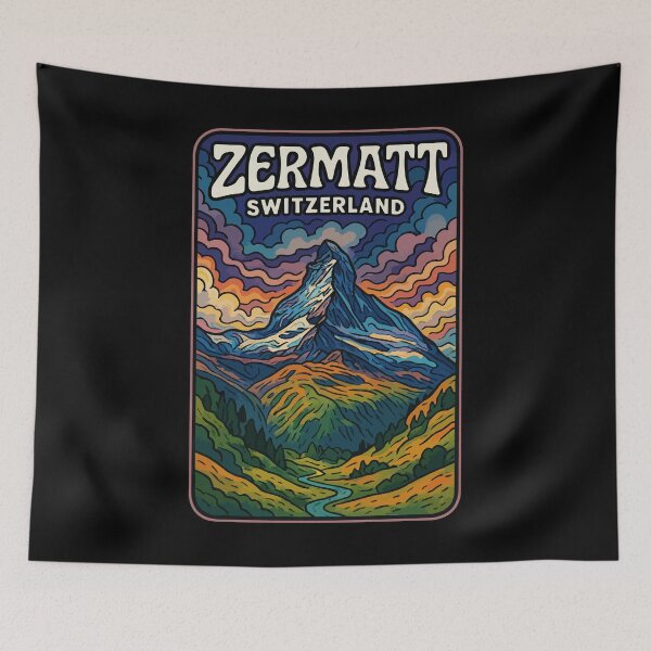 Item preview, Zermatt Switzerland Trippy Art designed and sold by TomFrontierArt.