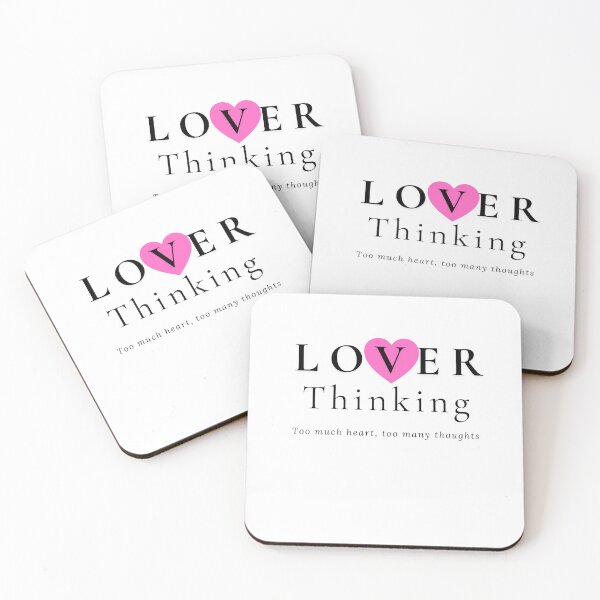 Item preview, ​Lover Thinking: Overthinking & Heart Quote  designed and sold by Atlasoloji.