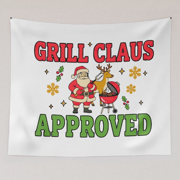 Item preview, funny grill claus holiday bbq santa graphic designed and sold by ArtDesignTp.