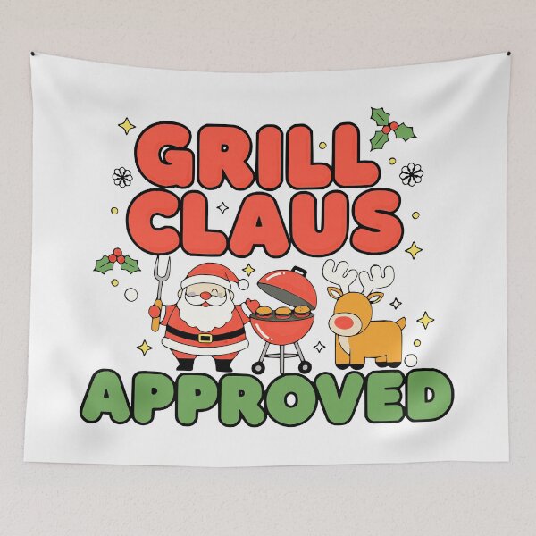 Item preview, bbq christmas santa funny viral griller art designed and sold by ArtDesignTp.