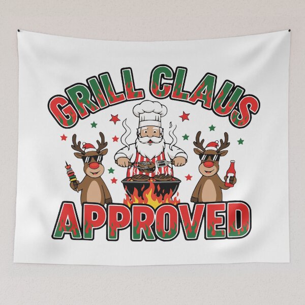Item preview, grill claus funny santa bbq holiday design designed and sold by ArtDesignTp.