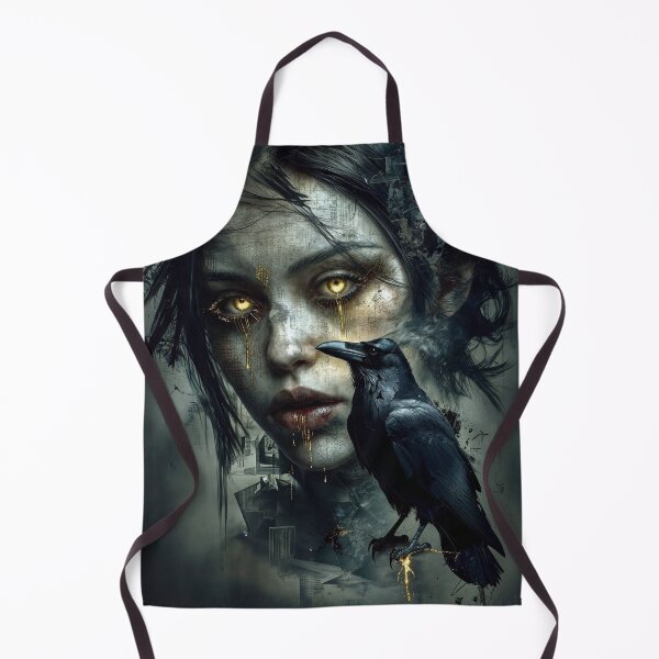 Item preview, Left in Ruin: Golden‑Eyed Raven Portrait designed and sold by Insomnia Art Designs.