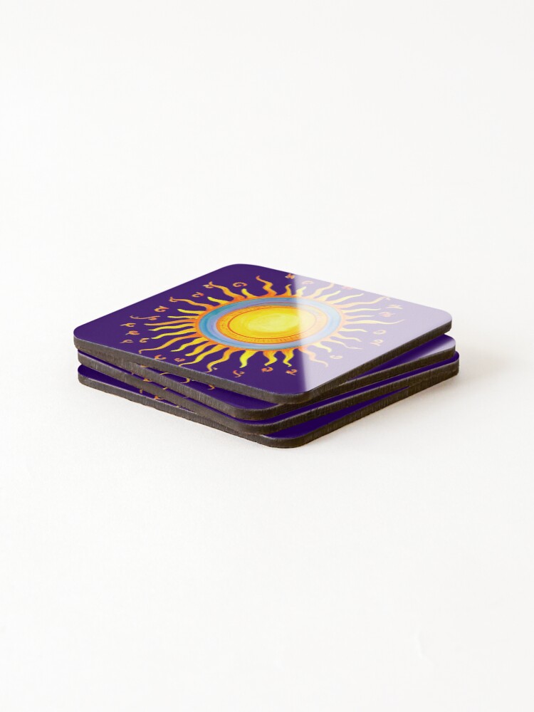 Thumbnail 4 of 5, Coasters (Set of 4), Colorful Sun designed and sold by CreativeVisuale.