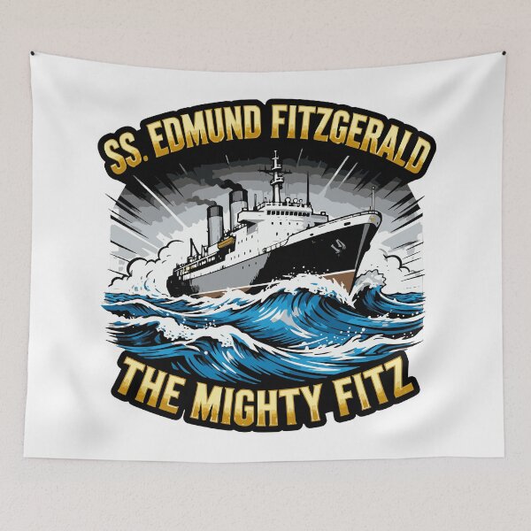 Item preview, mighty fitz nautical lake superior vintage art designed and sold by ArtDesignTp.