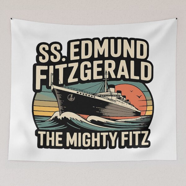 Item preview, lake superior ship heritage nautical illustration designed and sold by ArtDesignTp.