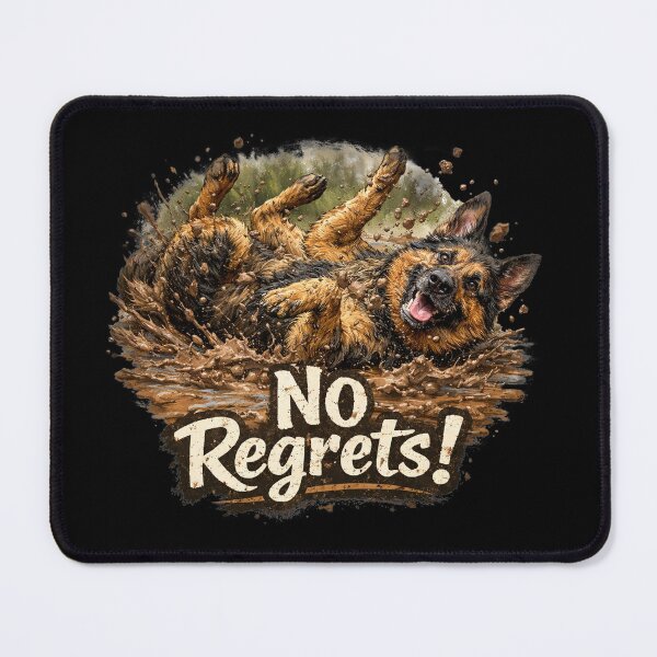Item preview, German Shepherd No Regrets Funny Dog Design – Muddy Dog Meme – Dog Lover Gift designed and sold by 486DesignCo.