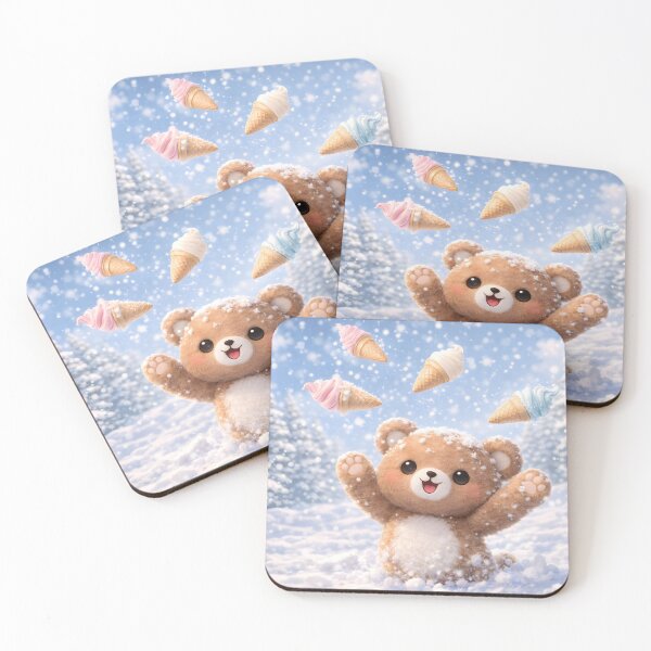 Item preview, Happy teddy bear sends ice cream flying designed and sold by Magic--nell.