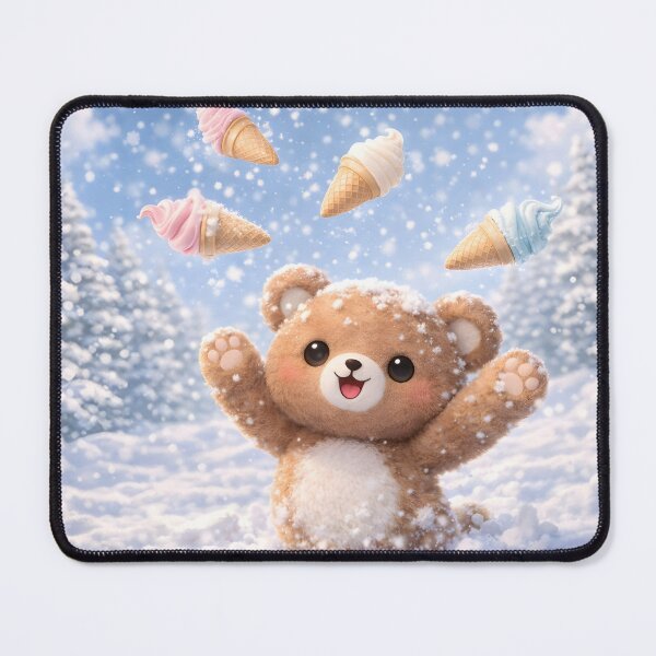 Item preview, Happy teddy bear sends ice cream flying designed and sold by Magic--nell.