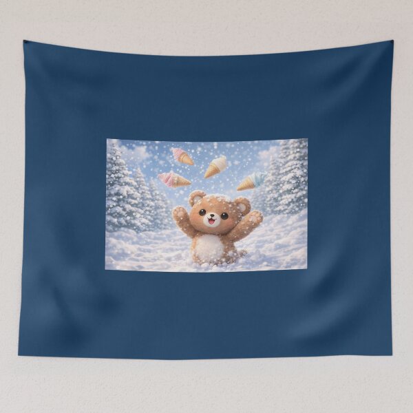 Item preview, Happy teddy bear sends ice cream flying designed and sold by Magic--nell.
