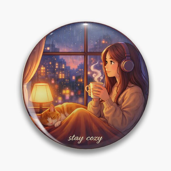 Item preview, Cozy Rainy Night Lofi Girl with Cat – Relaxing Aesthetic Window Scene designed and sold by Digital Culture Studio.