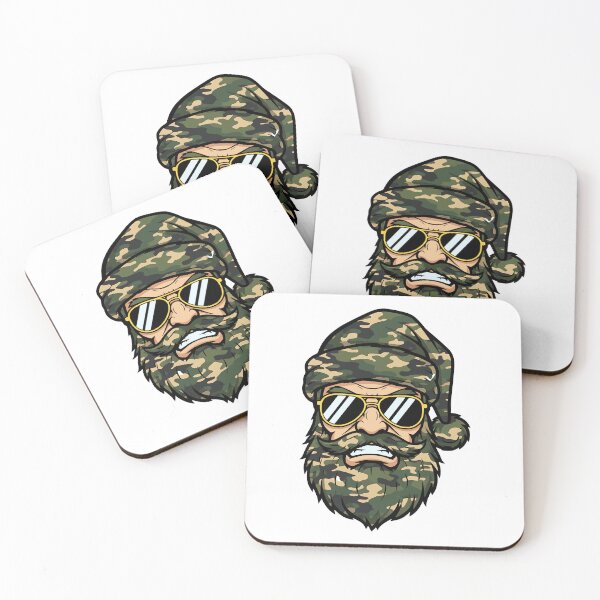 Item preview, retro santa camo hunting christmas dad son art designed and sold by ArtDesignTp.