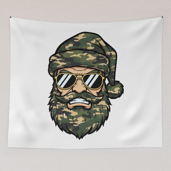 Item preview, retro santa camo hunting christmas dad son art designed and sold by ArtDesignTp.