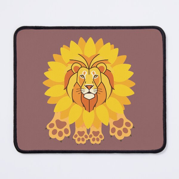 Item preview, Golden Lion Sun Illustration - Majestic King Animal Design. Warm Yellow Safari Art. designed and sold by LunaPrintCo.