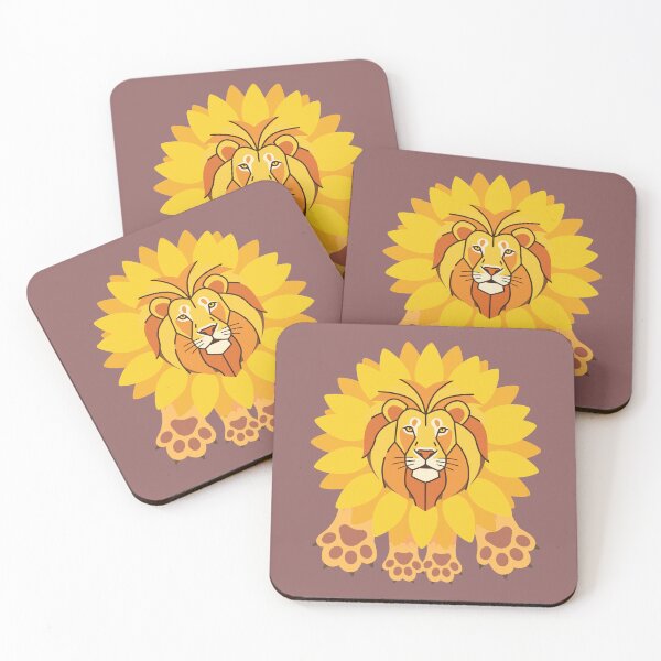 Item preview, Golden Lion Sun Illustration - Majestic King Animal Design. Warm Yellow Safari Art. designed and sold by LunaPrintCo.