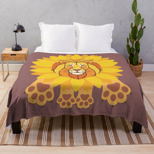 Item preview, Golden Lion Sun Illustration - Majestic King Animal Design. Warm Yellow Safari Art. designed and sold by LunaPrintCo.