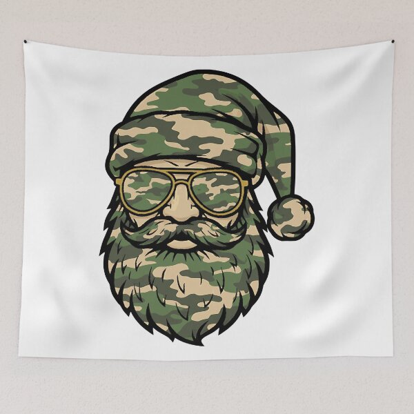 Item preview, vintage santa face christmas camo hunting dad designed and sold by ArtDesignTp.