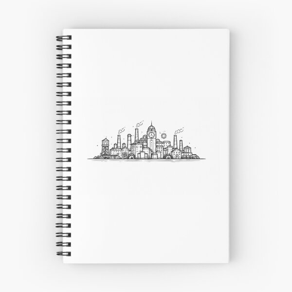 Item preview, Minimalist Steampunk City Skyline – Industrial Line Art Urban Design designed and sold by Odd Little Things.