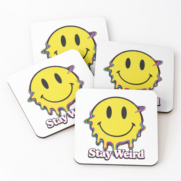 Item preview, Stay Weird Smiley – Retro 90s Melting Face Poster Design designed and sold by Modefissi.