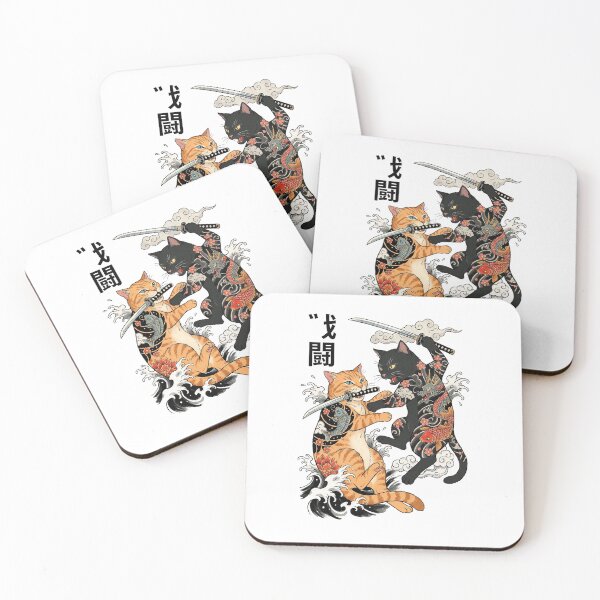 Item preview, Samurai Cats Ninja Duel Japanese Aesthetic designed and sold by TeeARTHY.