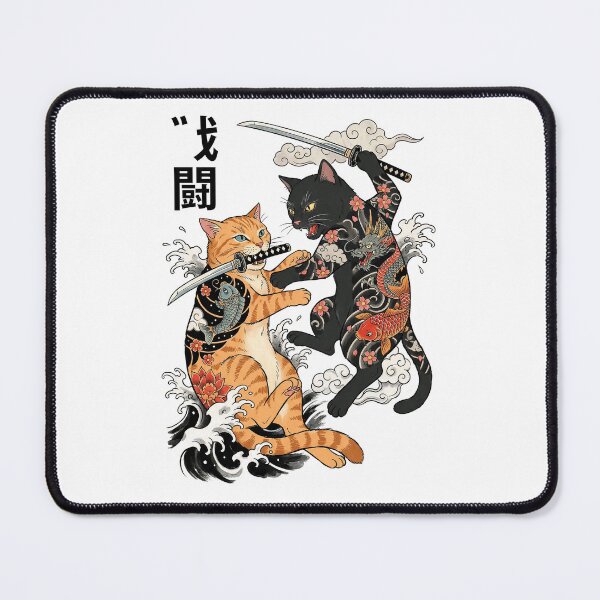 Item preview, Samurai Cats Ninja Duel Japanese Aesthetic designed and sold by TeeARTHY.