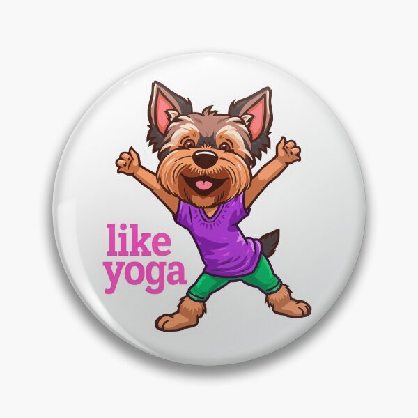 Item preview, cartoon Yorkshire Terrier dog yoga pose designed and sold by TanyaLovus.