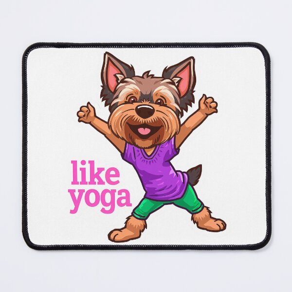 Item preview, cartoon Yorkshire Terrier dog yoga pose designed and sold by TanyaLovus.