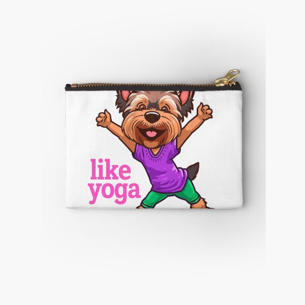 Item preview, cartoon Yorkshire Terrier dog yoga pose designed and sold by TanyaLovus.