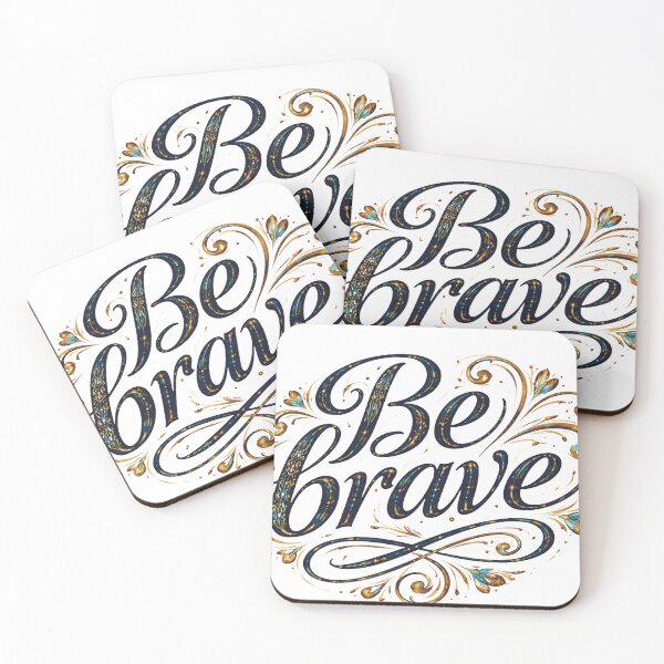 Item preview, Be Brave Elegant Floral Typography Art designed and sold by Hafcishop.