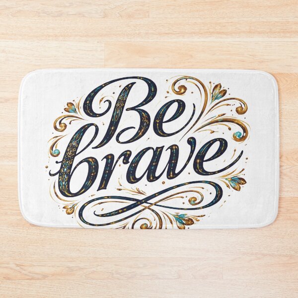 Item preview, Be Brave Elegant Floral Typography Art designed and sold by Hafcishop.