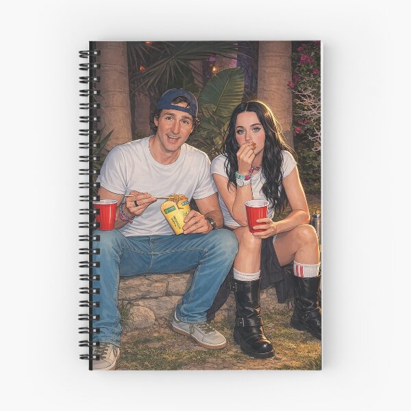 Artikelvorschau, Katy Perry und Justin Trudeau beim Snacken auf dem Coachella-Festival (Fan-Artwork) entworfen und verkauft von PopCultureAndStuff.