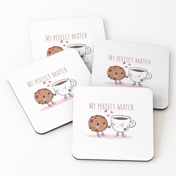 Item preview, Donut and Coffee Couple Cute Design – My Perfect Match Funny Romantic Food Art designed and sold by Dinaelsherkawy.