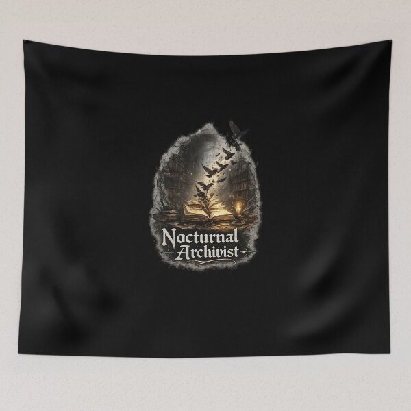 Item preview, Nocturnal Archivist – Gothic Library Book Art – Book lover designed and sold by Line-Mood1⭐️⭐️⭐️⭐️⭐️.