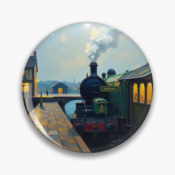 Item preview, Medina Wharf Halt, with a steam train. designed and sold by oldMastersofart.