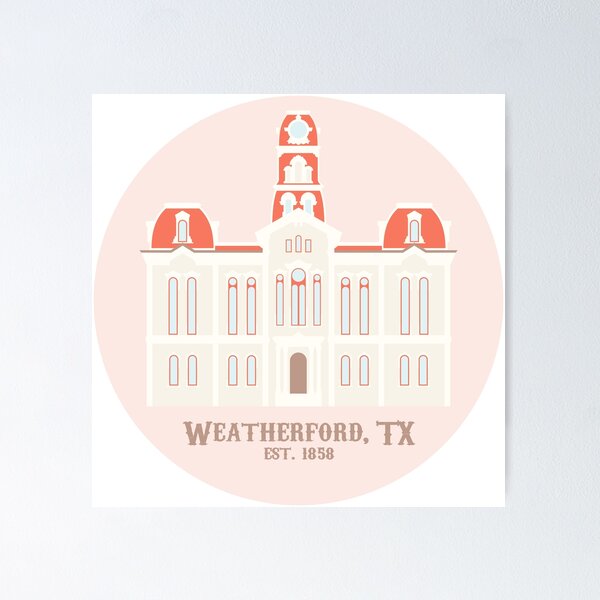 Item preview, Weatherford, Parker County, Texas Courthouse Rose designed and sold by Places By Hagen Carter.