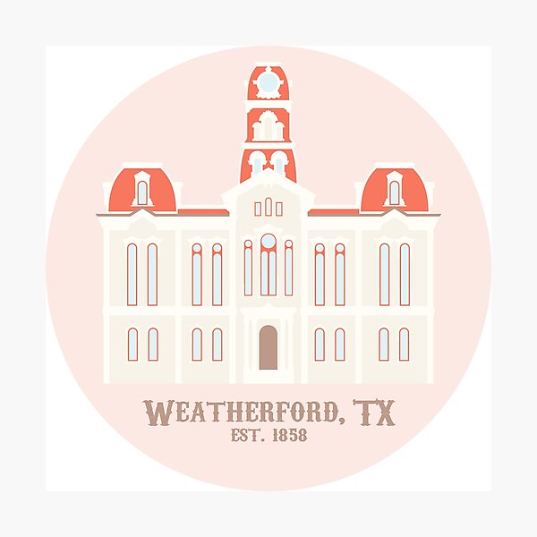Item preview, Weatherford, Parker County, Texas Courthouse Rose designed and sold by Places By Hagen Carter.